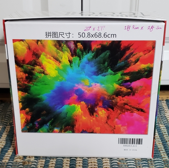 🦖1000 Piece Color Explosion Splatter Jigsaw Puzzle🦖 - Picture 2 of 3